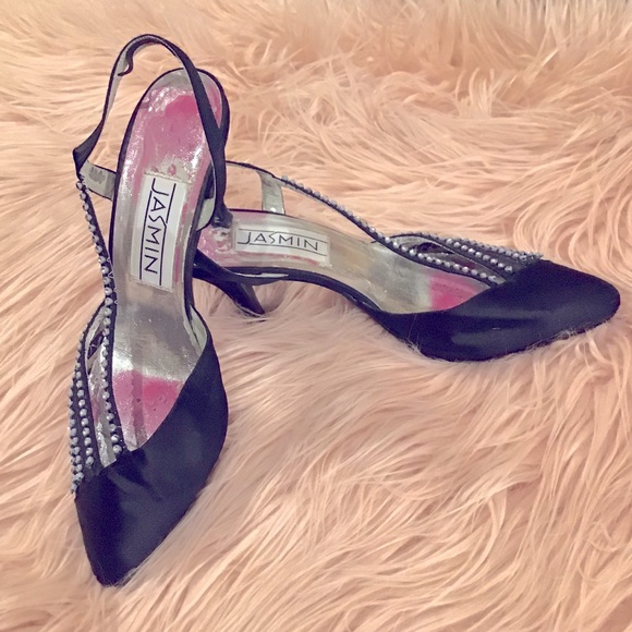 🖤Vintage Jasmin Black Slingback Heel Pumps - Size 7 - rare find - Picture 5 of 8